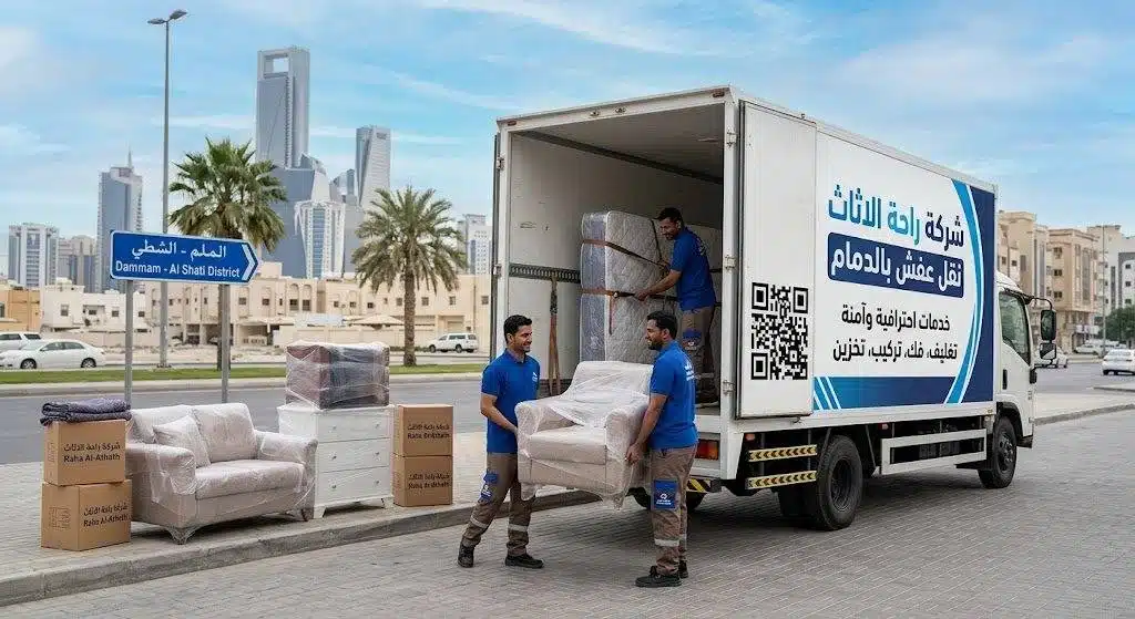 نقل عفش بالدمام — فريق راحة الاثاث مع التغليف والفك والتركيب